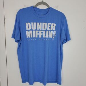 The Office Dunder Mifflin Spellout T Shirt Short Sleeve Basic Casual Womens L